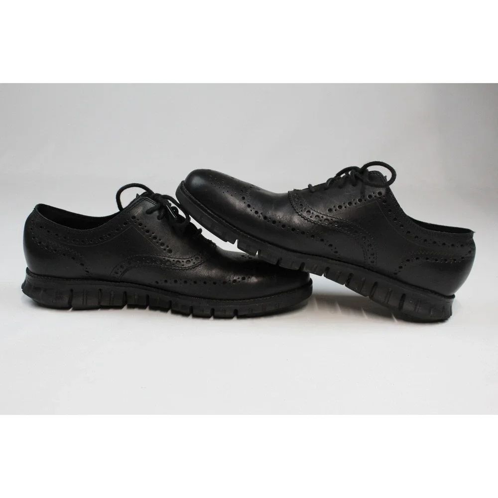Cole Haan Zero Grand Mens Black Leather Wingtip Oxford Shoes C20719 - Size 11 M
